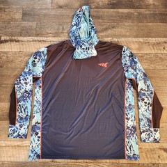 Kastking Fishing UPF Hooded Long Sleeve Fishing Shirt Mens 3XL Blue Mask Sun