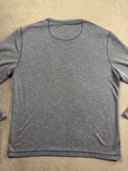 Orvis Shirt Mens Medium Blue Striped Slub Long Sleeve Casual Tee