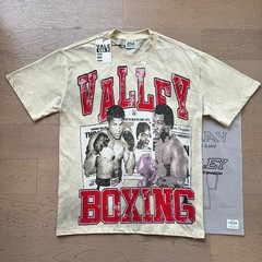 Vale Forever Heaven TEE Two people boxing print wash Style Mens T-shirt