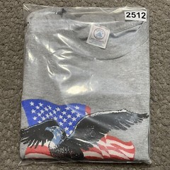 God Bless America Shirt S Gray U.S. American Flag Bald Eagle Graphic Delta Tee