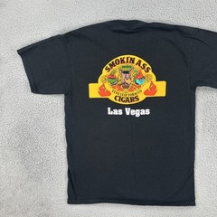 Vintage Gildan L Black Smokin Ass Cigars Hawaii Las Vegas Fine Leaf Tobacco Tee