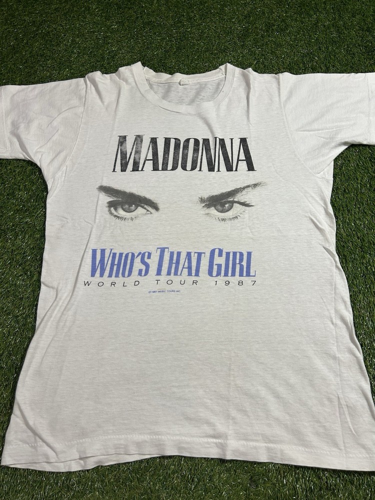 Vintage 1987 Madonna Who’s That Girl Concert Tour T Shirt Sz M Fit 80s Pop Rock