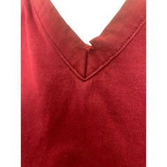 Vintage Tommy Jeans Mens Large Red V Neck Pocket T Shirt Flag Logo 90s