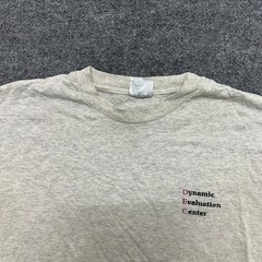 Hanes T-Shirt Mens Size L Grey Heavyweight 50/50 Vintage Graphic USA Made Stains