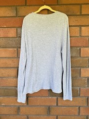 NN07 No Nationality Shirt Clive Waffle Knit Thermal Long | Gray | Size XL