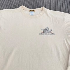 VTG Caesars Palace T-Shirt Mens L Cream Gladiator Las Vegas Long Sleeve Distress