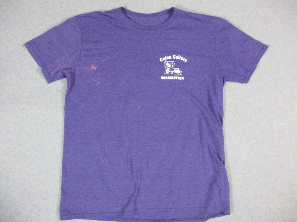 Solid Purple T-Shirt Men’s Cajun Culture White Logo No Tags Soft Material