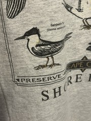 VTG Cape Cod Nature Shore Birds Shirt Men XL Gray Short Sleeve Bird Watchers