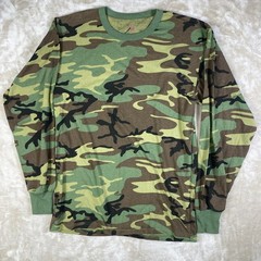 Rothco Camo T Shirt Long Sleeve Mens Large Classic Woodland GI Joe Army