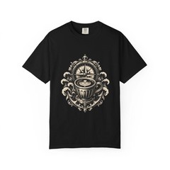 Monochrome Nautical Espresso Compass T-Shirt Graphic