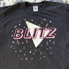 Vtg 90s Jerzees Single Stitch T Shirt Mens L Neon Blitz Made in USA Rare 20×28.5