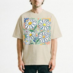 Retro Floral Daisy T-Shirt Colorful Botanical Wildflower Nature Spring Tee
