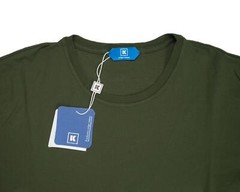 Kired by Kiton $250 Army Green Crepe Cotton Short Sleeve Slim T-Shirt M (50 IT)