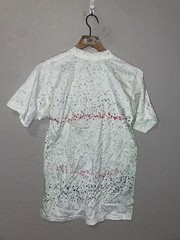 90s Vintage Jerzees Combed Cotton White Speckled Multicolor Splatter Shirt VTG b