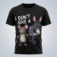 Funny Rat Donkey I Don’t Give A Graphic T Shirt Men Cotton Tee Size S-5XL