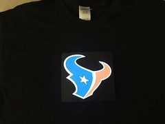 Texans NFL Sound-Activated LIGHTS UP LED T-Shirt ALL SIZES Wireless
