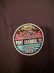 Gildan Men’s Medium Port Aransas TX Stay Salty Black T-Shirt