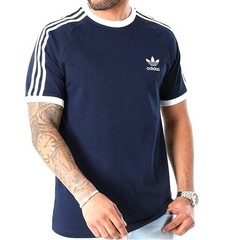ADIDAS ORIGINALS 3-STRIPES CALIFORNIA TREFOIL T-SHIRT NAVY MEN’S NWT!(IA4850)