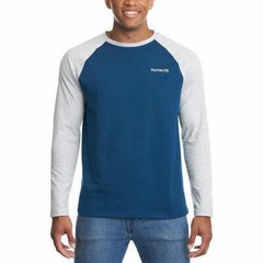 NWT Hurley Men’s Raglan Long Sleeve Tee, Light Weight