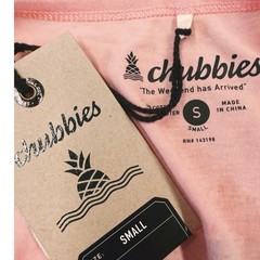 NWT Chubbies The Trop and Lock Tank Top Pink Coral Graphic, Size Small