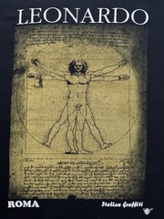Vintage 90s-2000s Leonardo da Vinci Vitruvian Man Roma Italy Art Museum Tee