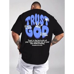 Men’s Summer Men’s Trust God Christian Graphic T-Shirt Bible Verse Faith Tee
