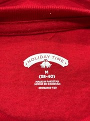Holiday Time Santa Graphic Red Christmas T-Shirt Size Medium Americana Retro