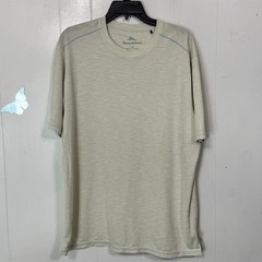 Tommy Bahama Mens L/G Beige Tencel Polyester Short Sleeve T Shirt Beach Casual