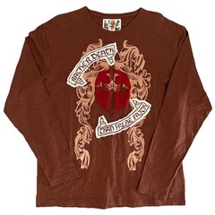UK Toxic Fish Y2K Shirt Embroidered Rather Death Than False Faith Mens 3XL