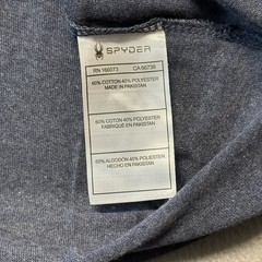 Spyder Mens Medium Graphic T Shirt Blue Logo Outdoor Athletic Sport Flag NWT