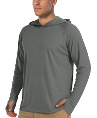 Men’s UPF50+ Hoodie Shirts Fishing Hiking Sun Shirts Quick Dry Workout T-Shirts
