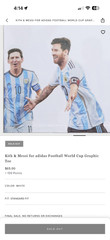 Kith & Messi for adidas Football World Cup Graphic Tee Size XL – IN HAND