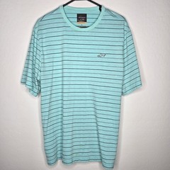 Greg Norman for Tasso Elba Five Iron Striped T-Shirt Light Blue Size XL