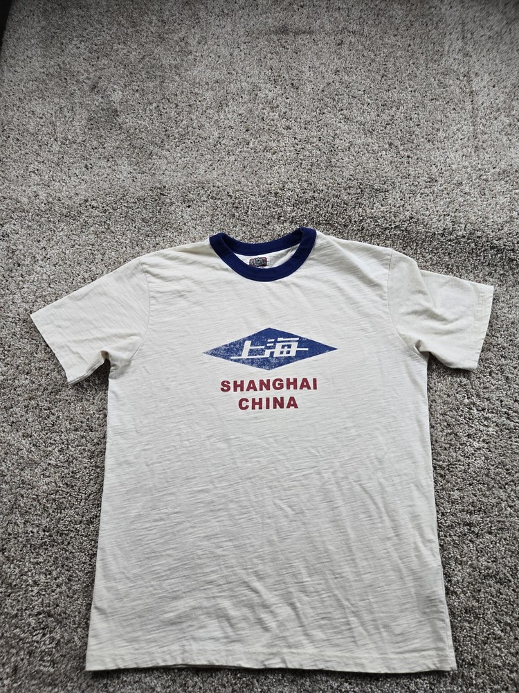 Red Ruggison Lab Shirt Mens XL Yellow Blue Ringer Shanghai China Graphic Tee