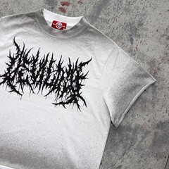 Gothic Boxy Shirt Faded Distressed Grunge Punk Rock Medium White Japanese Brand