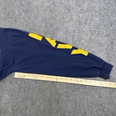 Soffe Vintage Navy Logo Long Sleeve T-Shirt Fits Men’s Size Large Blue Yellow