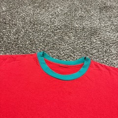 Vintage Two Tone Blank T-shirt Size XL Red Green 90s Single Stitch – Pre-owned