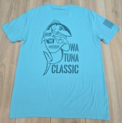 Washington Tuna Classic Print T-Shirt Mens Sz Large, Turquoise, Mission Outdoors