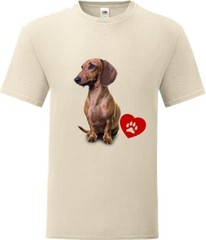 Brown Dachshund Dog Pet Heart Family Novelty T Shirt Various Colours And Sizes