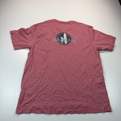 Johnnie O Graphic Shirt Mens Large Red Crew Neck Beach Pocket Preppy Casual