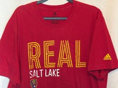 Adidas Real Salt Lake Red T-Shirt XL Short Sleeve Graphic Tee Soccer Fan Apparel