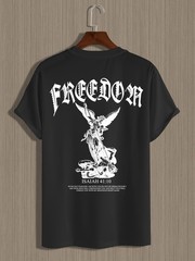 Freedom Angel Graphic T-Shirt Men Christian Isaiah 41:10 Faith Tee