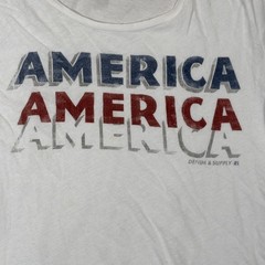 Denim & Supply Ralph Lauren Women Sz M America Graphic T-Shirt White *READ*