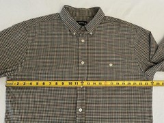 Orvis Country Twill Shirt Men L Check ButtonDown Long Sleeve Casual Dress Cotton