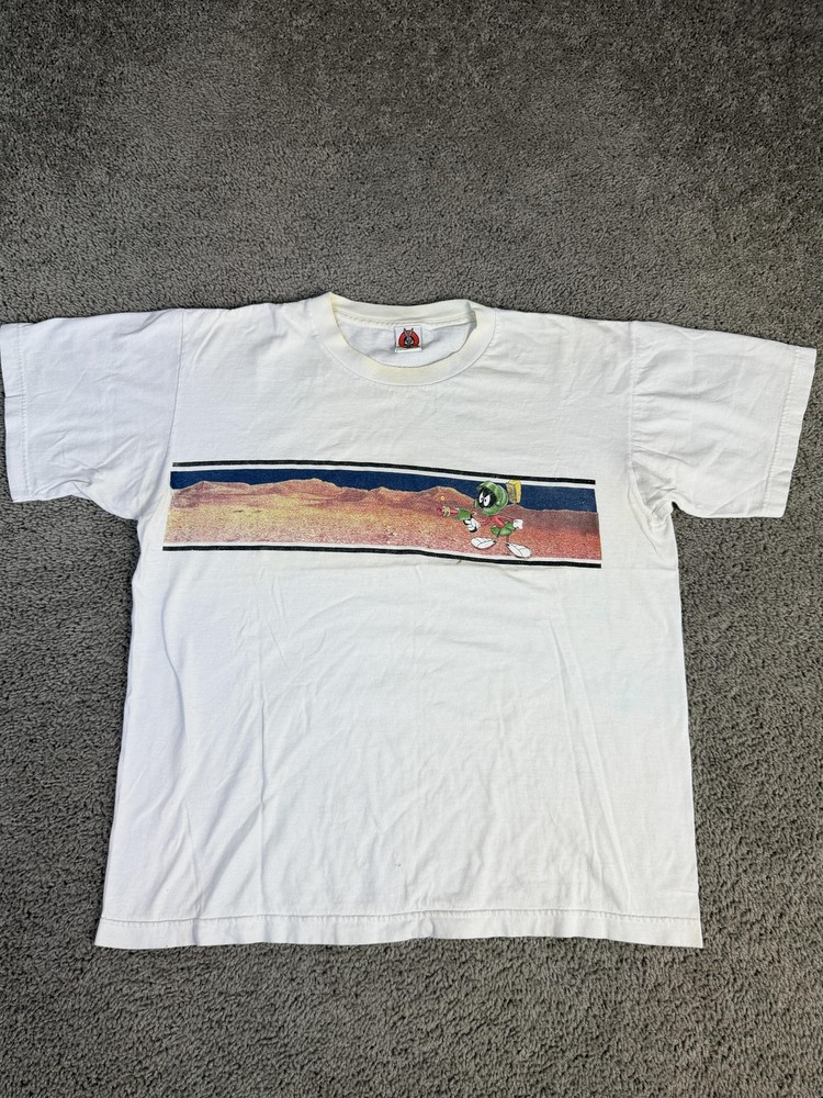 Vintage Looney Tunes Marvin The MartianShirt Mens L White 1997 Warner Bros Tee