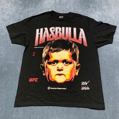 UFC Hasbulla Magomedov T Shirt Mens Large Black Cotton Dark Wash Non Stretch