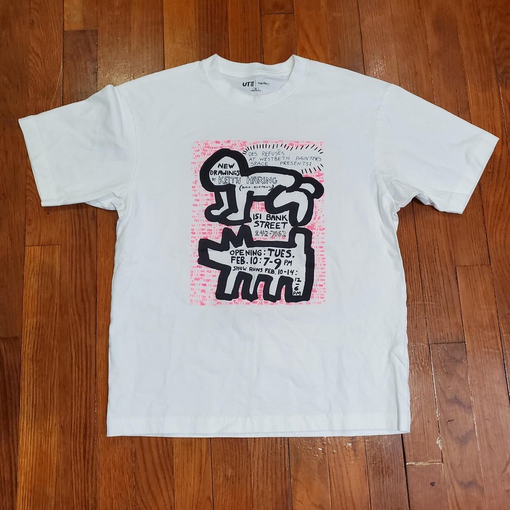 Uniqlo UT Keith Haring Shirt Mens XS White New Drawings Graphic Tee Poster