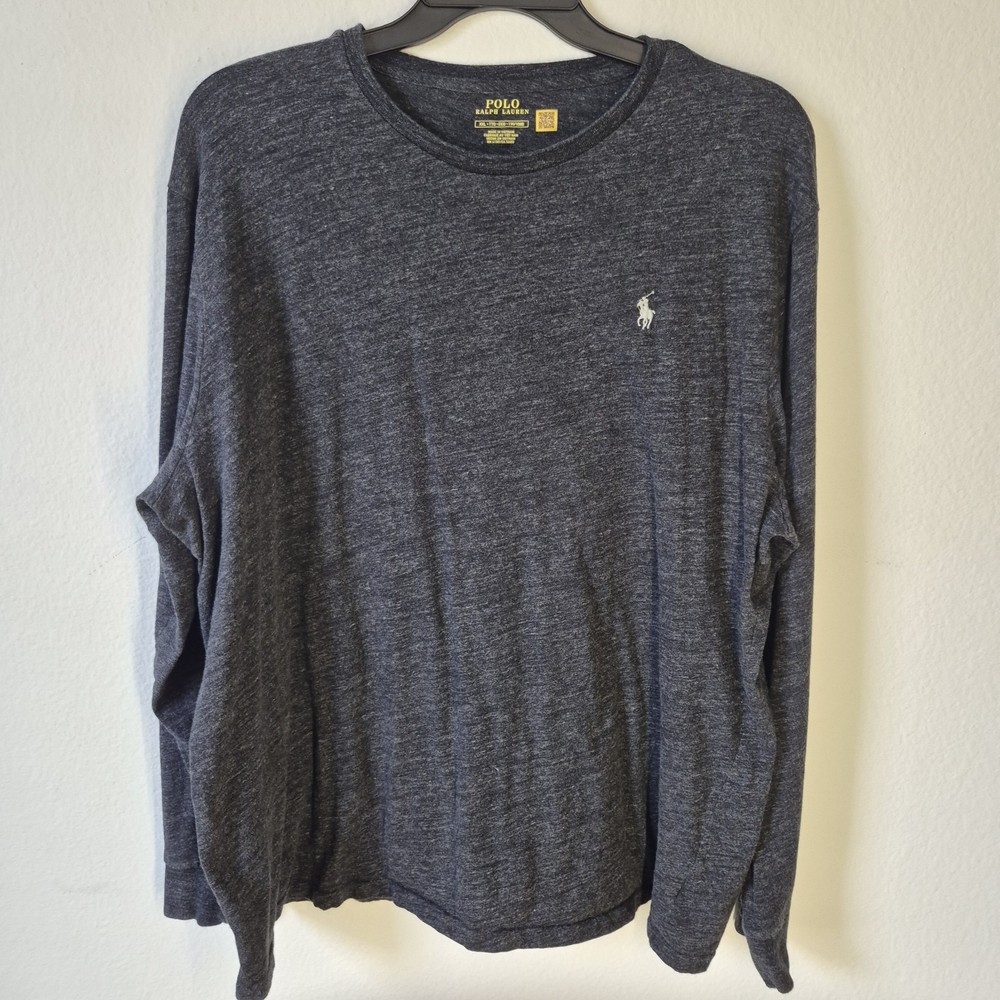 Polo Ralph Lauren Men’s Crew Neck Gray Solid Cotton Knit Logo T-Shirt 2XL