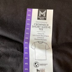 Members Mark Short Sleeve T Shirts Mens Size 2XL Black Gray Crewneck 2 Shirts