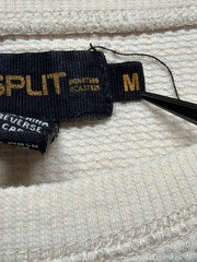 VTG Split Skateboard Thermal Shirt Unisex Medium Cream Graphic Print Waffle Knit
